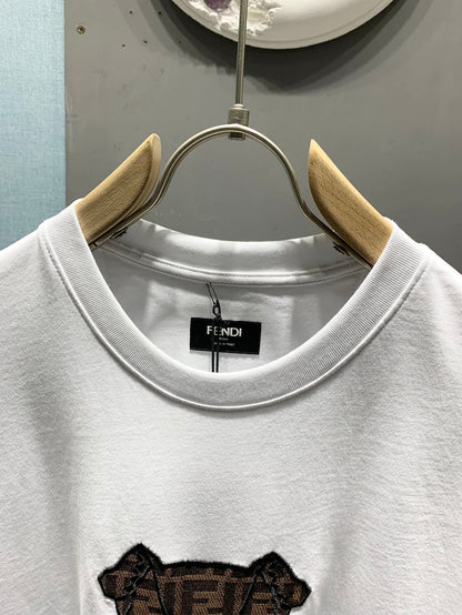 260106 New high-quality jacquard patch T-shirt