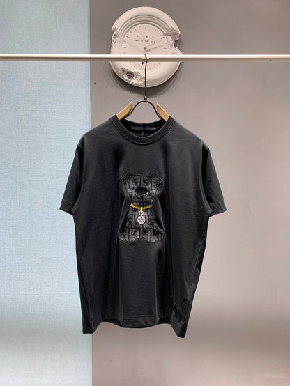 260106 New high-quality jacquard patch T-shirt