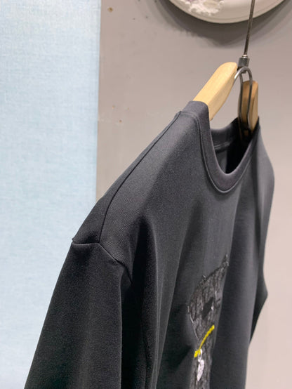260106 New high-quality jacquard patch T-shirt