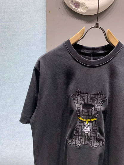 260106 New high-quality jacquard patch T-shirt