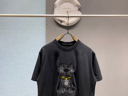 260106 New high-quality jacquard patch T-shirt