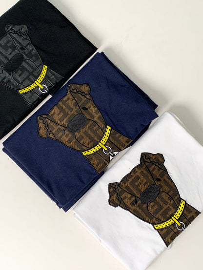 260106 New high-quality jacquard patch T-shirt