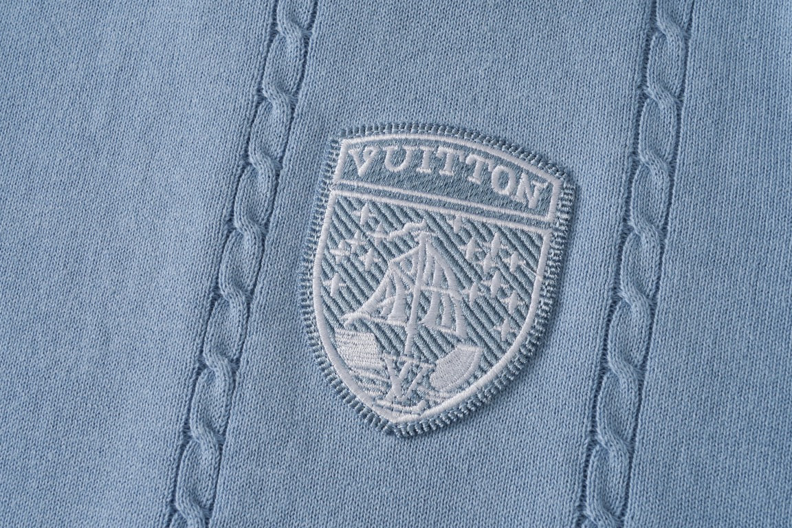 260106 New high-quality badge jacquard knitted T-shirt