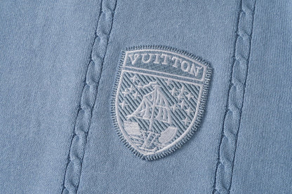 260106 New high-quality badge jacquard knitted T-shirt
