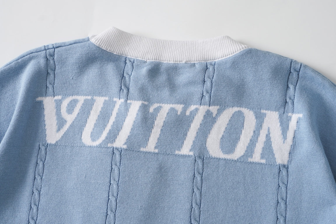 260106 New high-quality badge jacquard knitted T-shirt