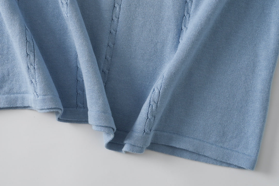 260106 New high-quality badge jacquard knitted T-shirt