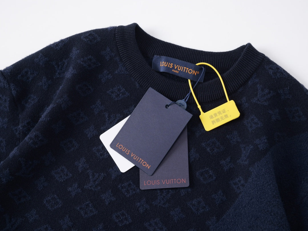 260106 New high-quality patchwork jacquard woolen T-shirt