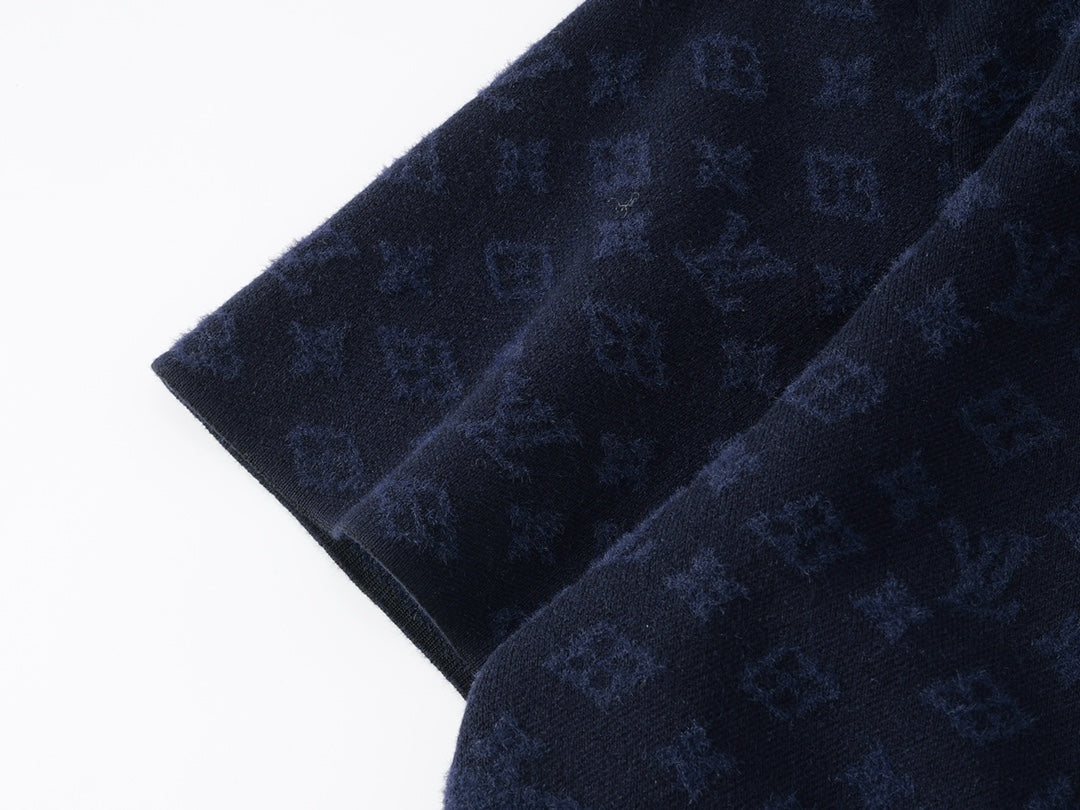 260106 New high-quality patchwork jacquard woolen T-shirt