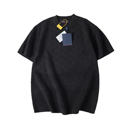 260106 New high-quality patchwork jacquard woolen T-shirt