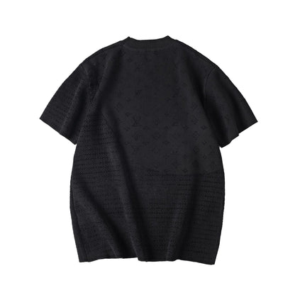 260106 New high-quality patchwork jacquard woolen T-shirt