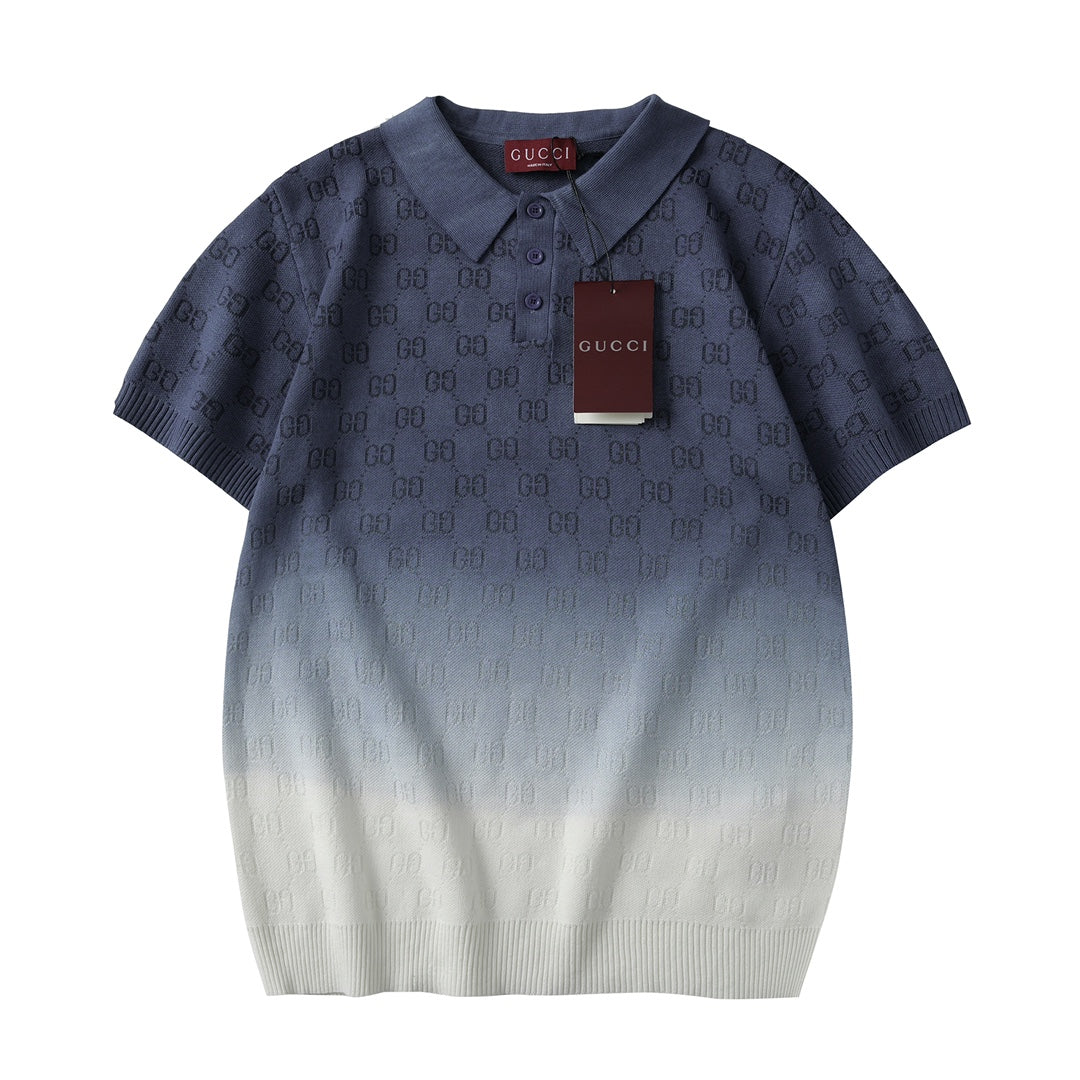 260106 New high-quality gradient lapel Polo short-sleeved knit POLO