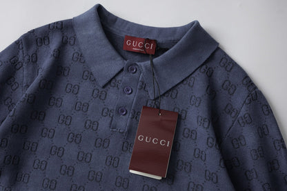 260106 New high-quality gradient lapel Polo short-sleeved knit POLO