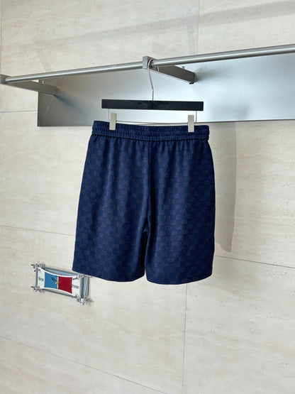 260106 New high-quality full-print plain knitted jacquard suit shorts