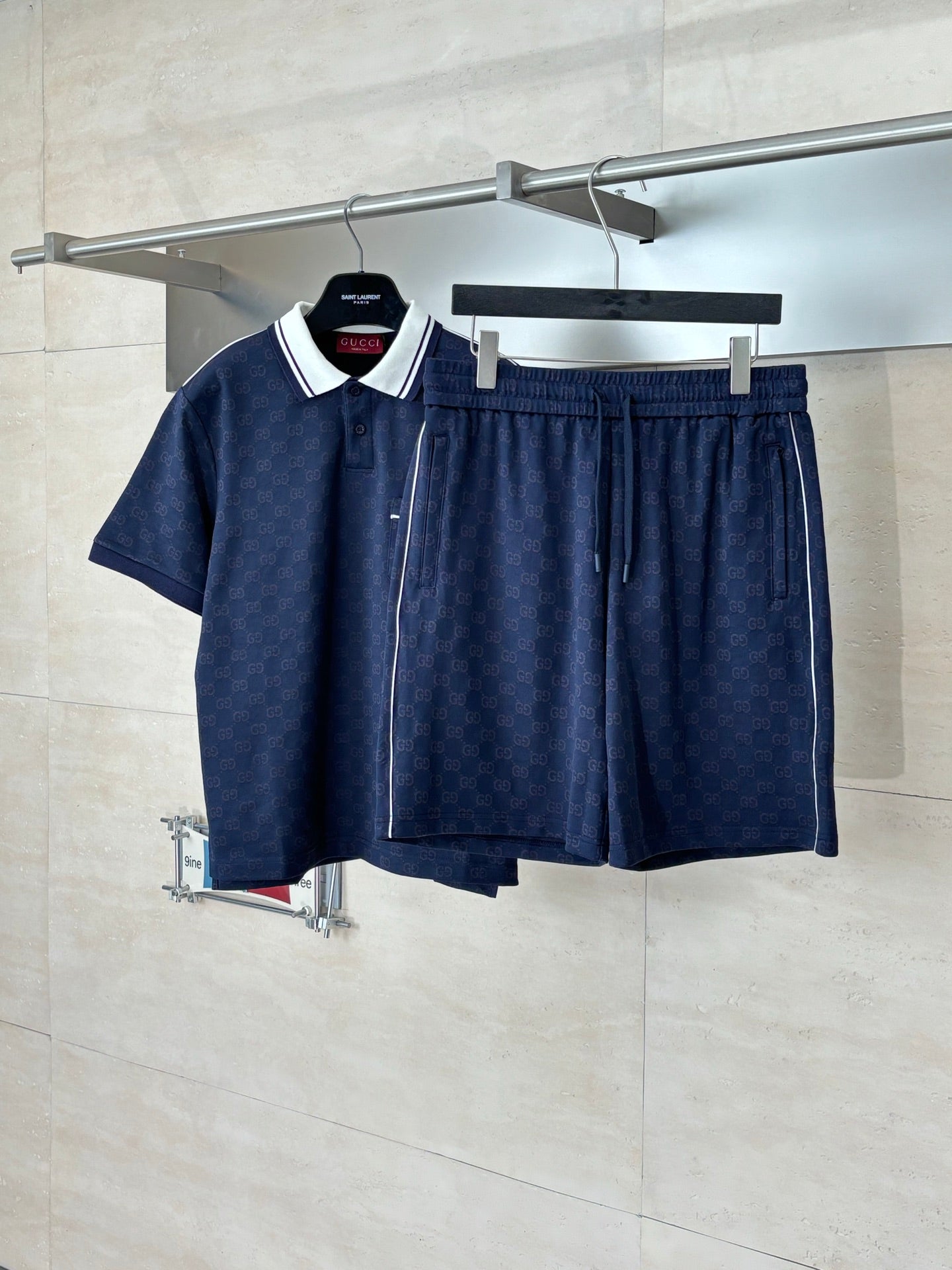 260106 New high-quality full-print plain knitted jacquard suit shorts