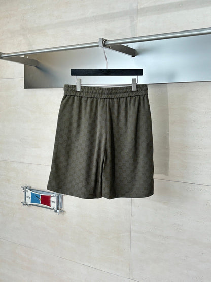 260106 New high-quality full-print plain knitted jacquard suit shorts