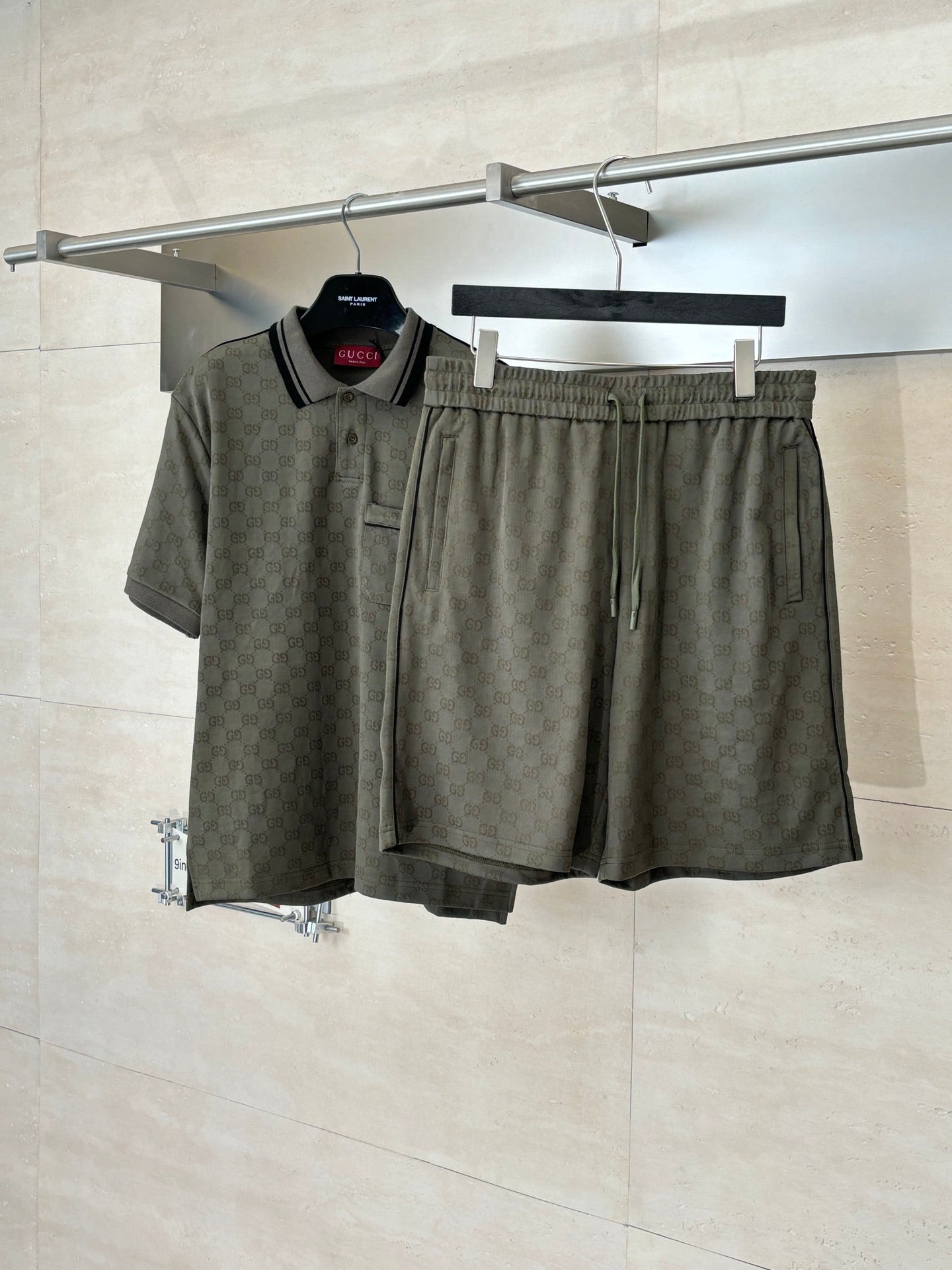 260106 New high-quality full-print plain knitted jacquard suit shorts