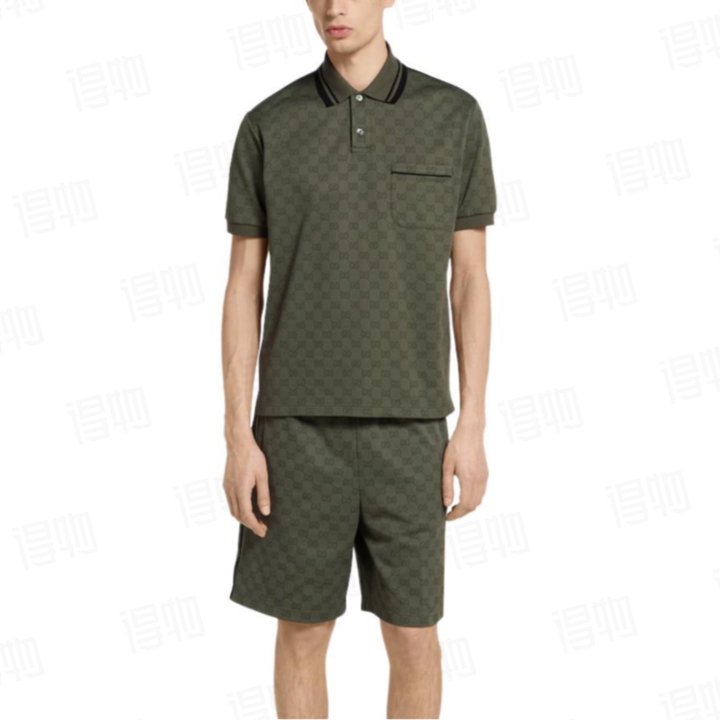 260106 New high-quality full-print plain knitted jacquard suit shorts