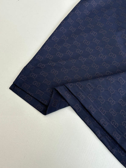 260106 New high-quality full-print plain weave jacquard suit T-shirt