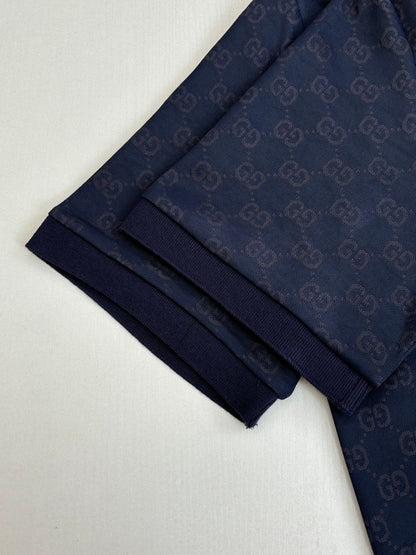 260106 New high-quality full-print plain weave jacquard suit T-shirt
