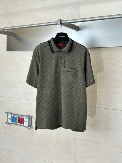 260106 New high-quality full-print plain weave jacquard suit T-shirt