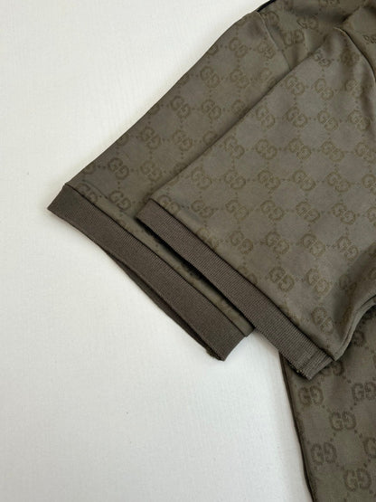 260106 New high-quality full-print plain weave jacquard suit T-shirt
