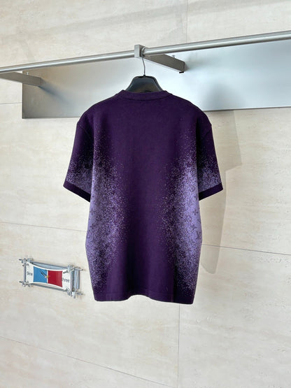 260106 New high-quality gradient jacquard knitted T-shirt