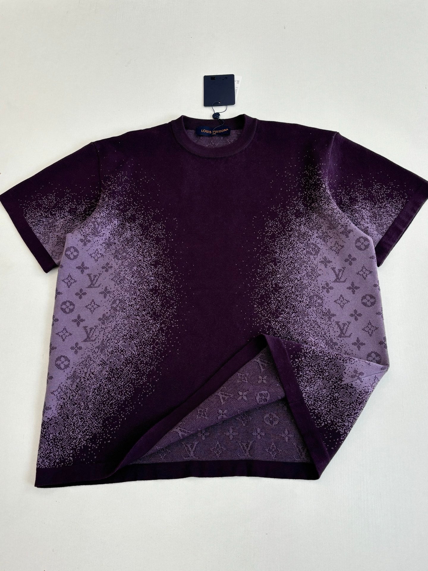 260106 New high-quality gradient jacquard knitted T-shirt