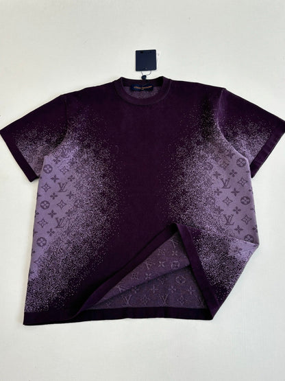 260106 New high-quality gradient jacquard knitted T-shirt