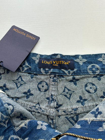 260106 New high-quality gradient bleached full-printed jacquard denim shorts