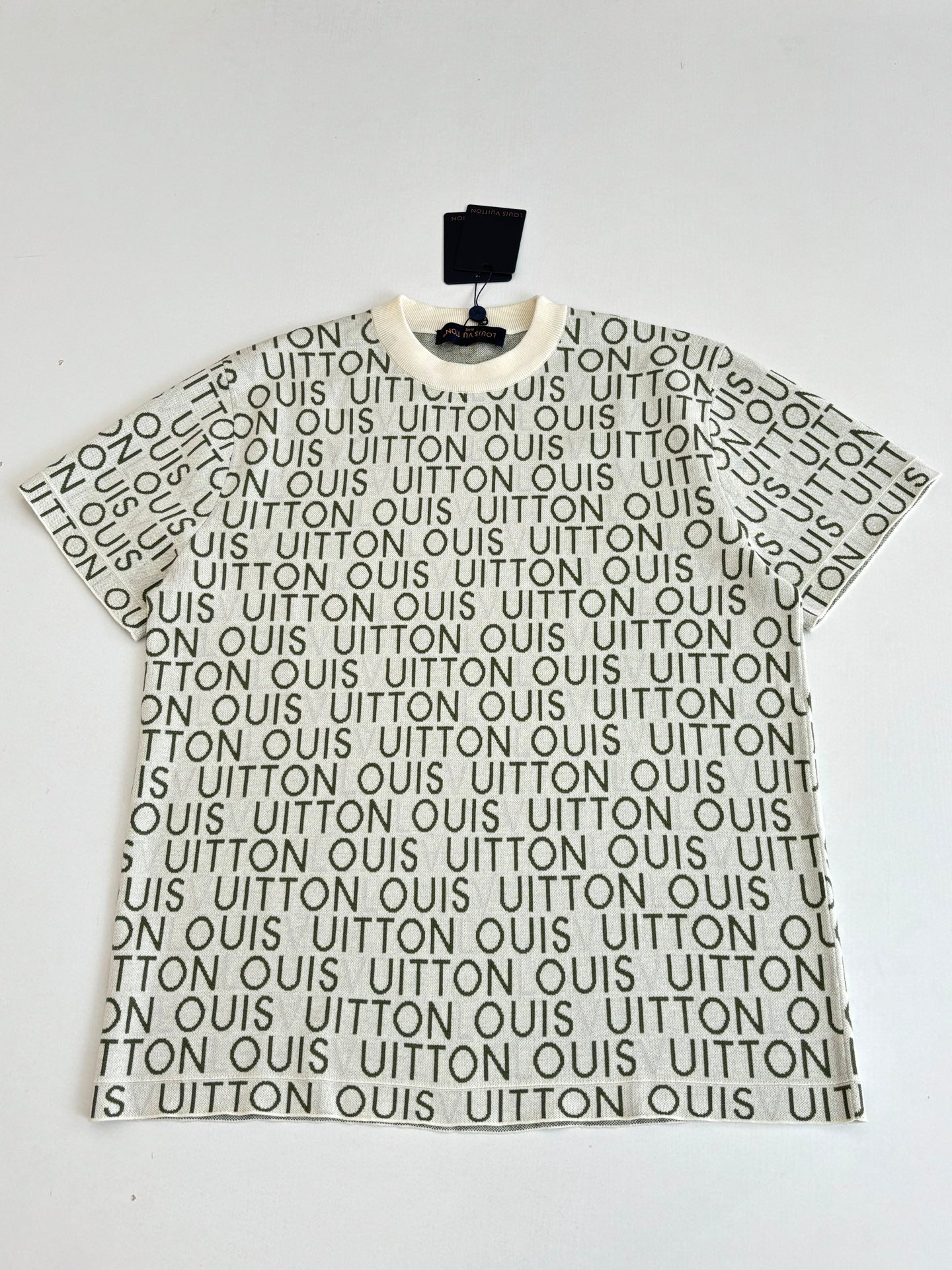 260106 New high-quality full-printed jacquard cotton knitted T-shirt