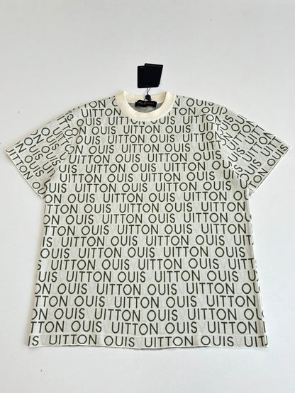 260106 New high-quality full-printed jacquard cotton knitted T-shirt