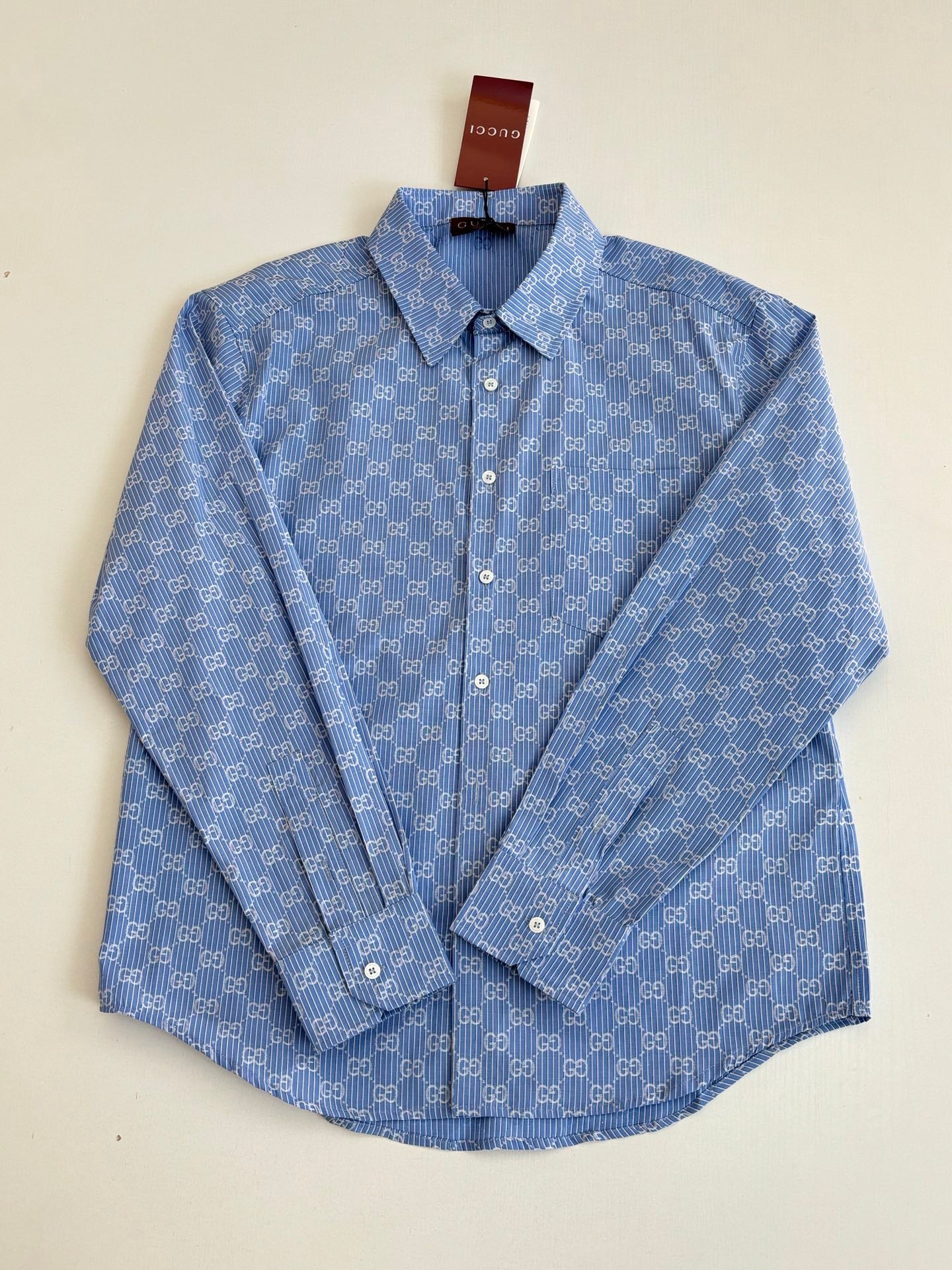 260106New high-quality full-printed jacquard cotton lapel long-sleeved shirt