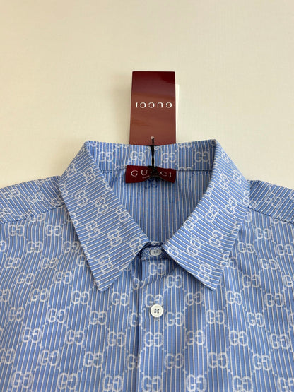 260106New high-quality full-printed jacquard cotton lapel long-sleeved shirt