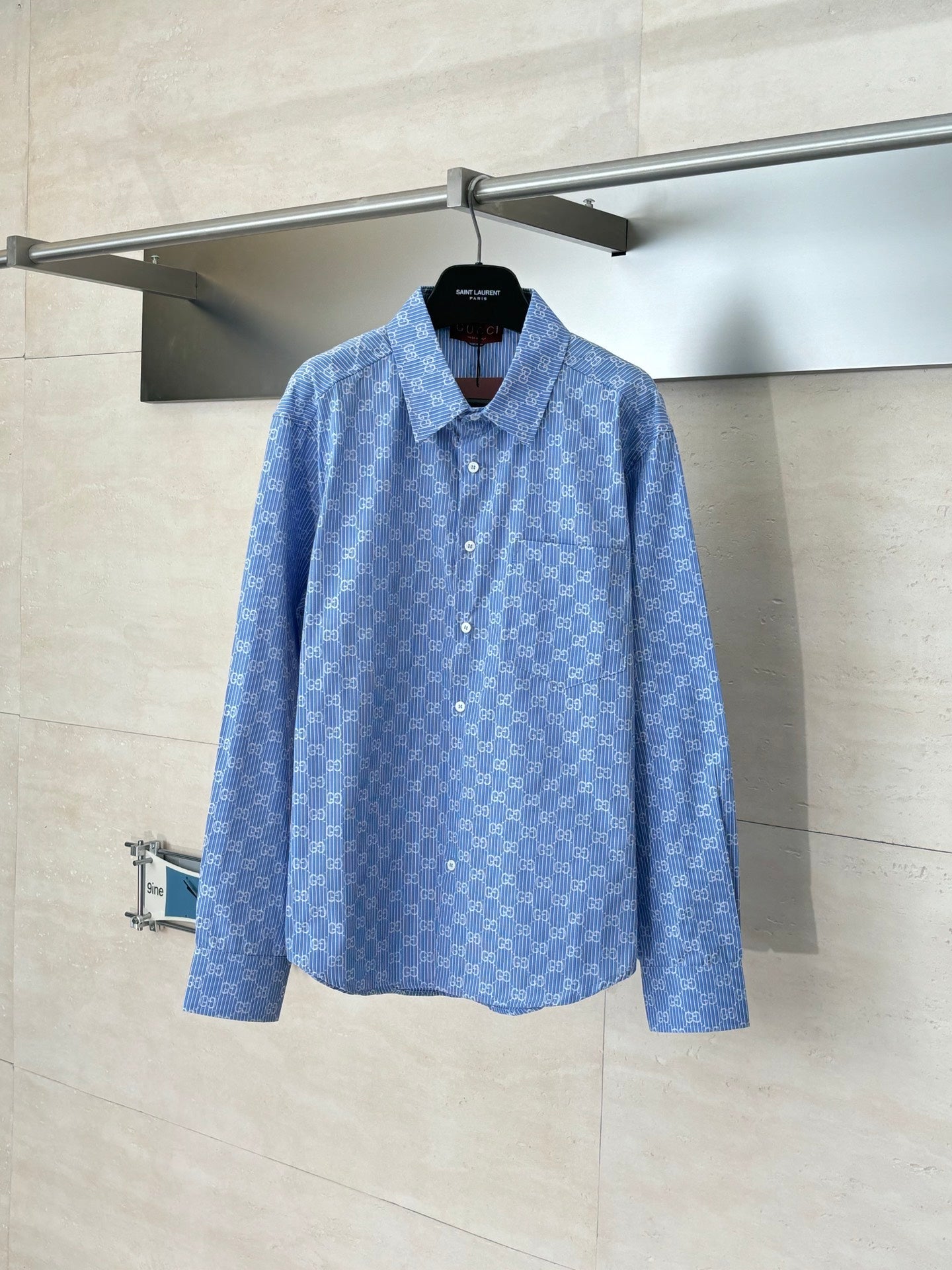 260106New high-quality full-printed jacquard cotton lapel long-sleeved shirt