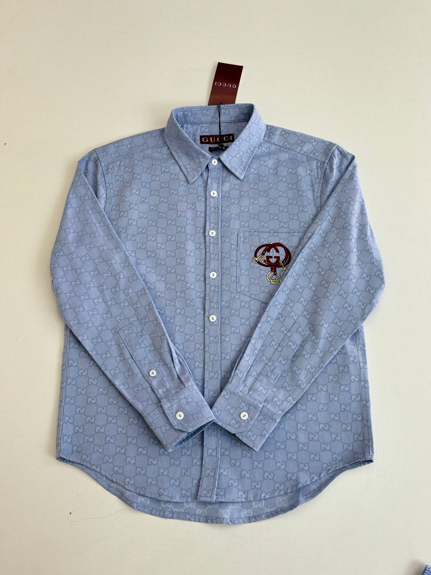 260106 new high-quality long-sleeved shirt with full-print equestrian sports embroidery