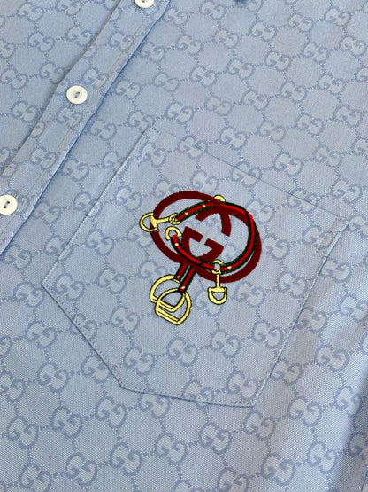260106 new high-quality long-sleeved shirt with full-print equestrian sports embroidery