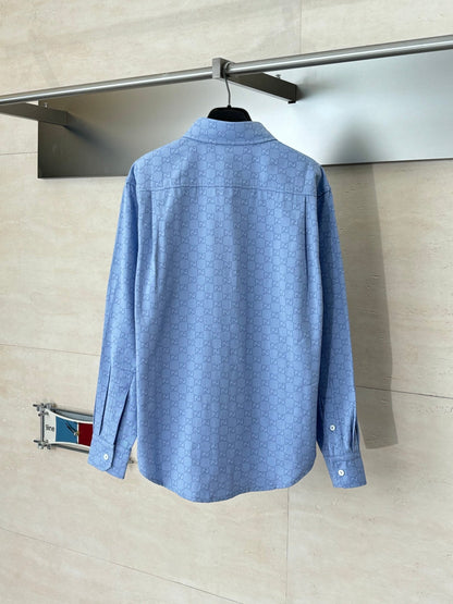 260106 new high-quality long-sleeved shirt with full-print equestrian sports embroidery