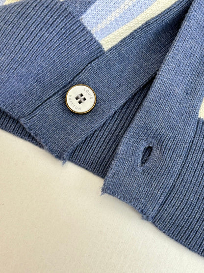 260106 new high-quality striped jacquard single-breasted knitted cardigan