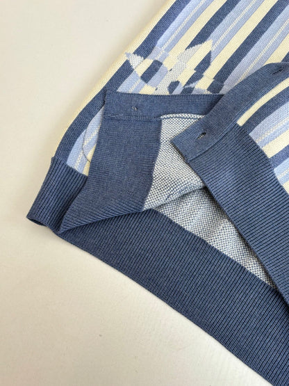 260106 new high-quality striped jacquard single-breasted knitted cardigan