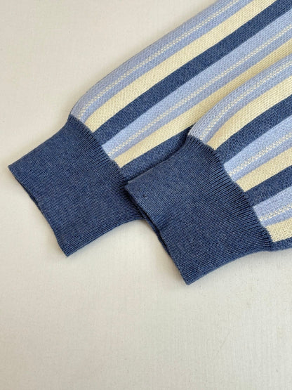 260106 new high-quality striped jacquard single-breasted knitted cardigan