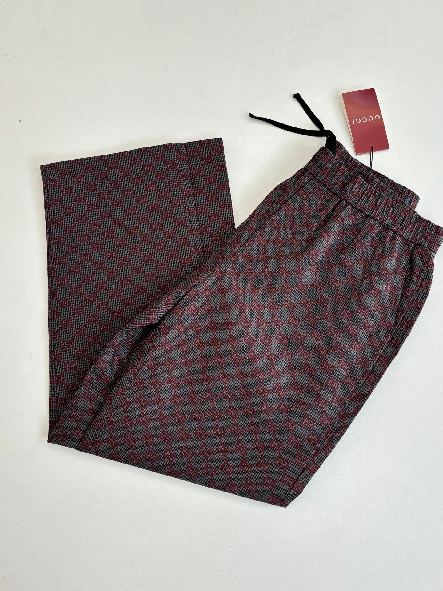 260106 New high-quality full-printed jacquard checkered casual suit trousers