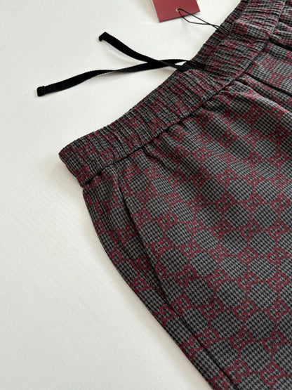 260106 New high-quality full-printed jacquard checkered casual suit trousers