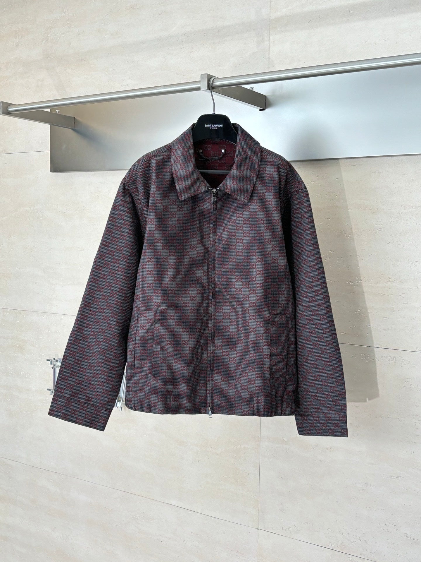 260106 new high-quality full-printed jacquard checkered casual suit jacket