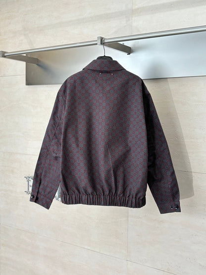 260106 new high-quality full-printed jacquard checkered casual suit jacket