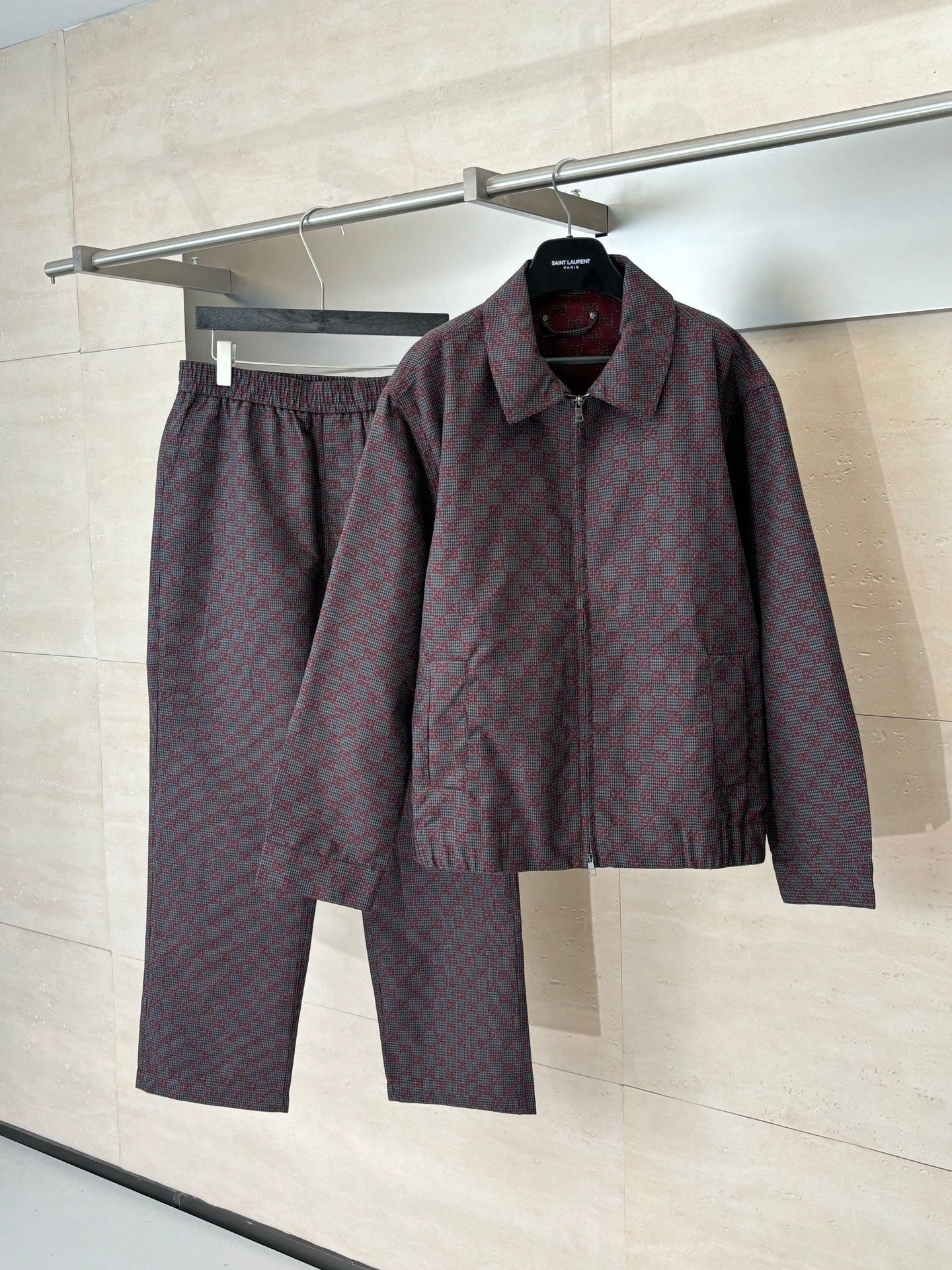 260106 new high-quality full-printed jacquard checkered casual suit jacket