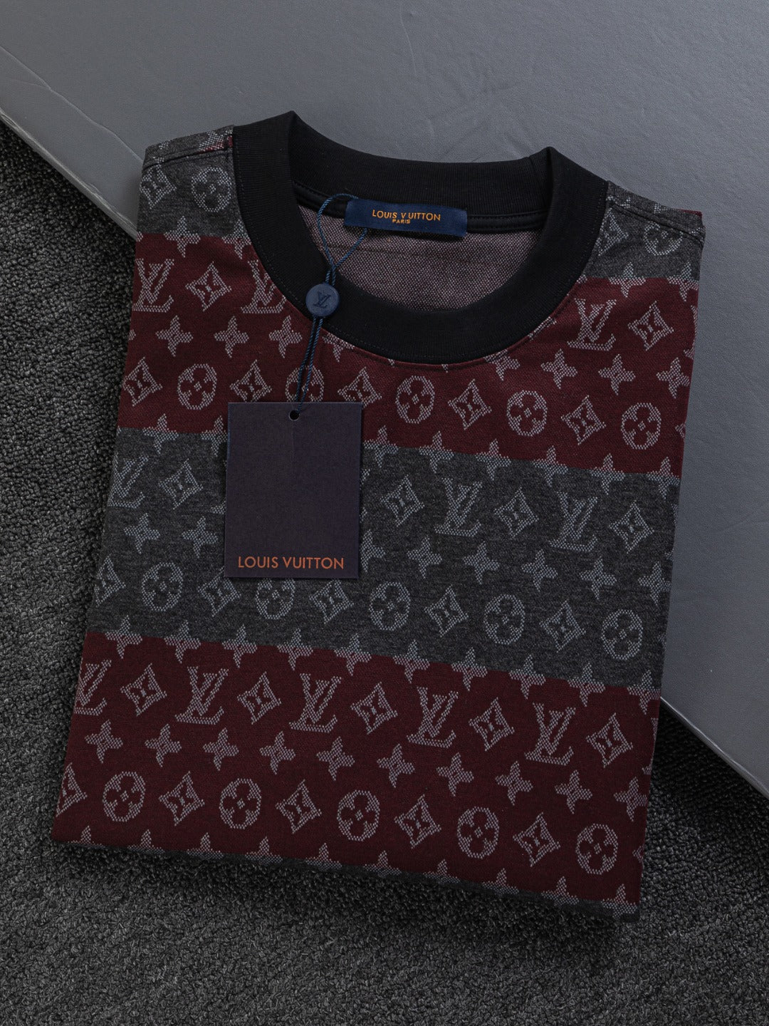 260106 new high-quality full-body color-blocking jacquard striped T-shirt