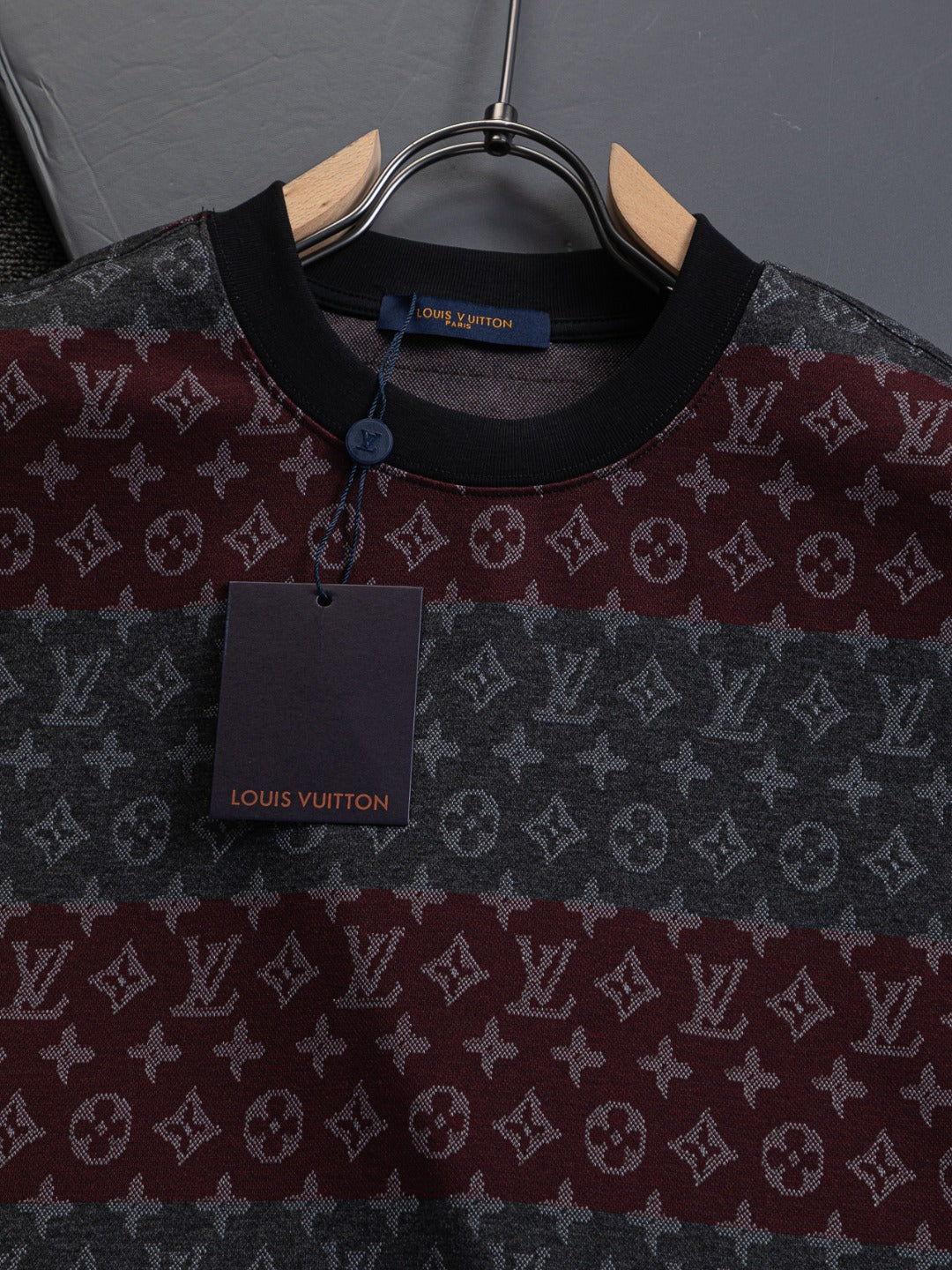 260106 new high-quality full-body color-blocking jacquard striped T-shirt