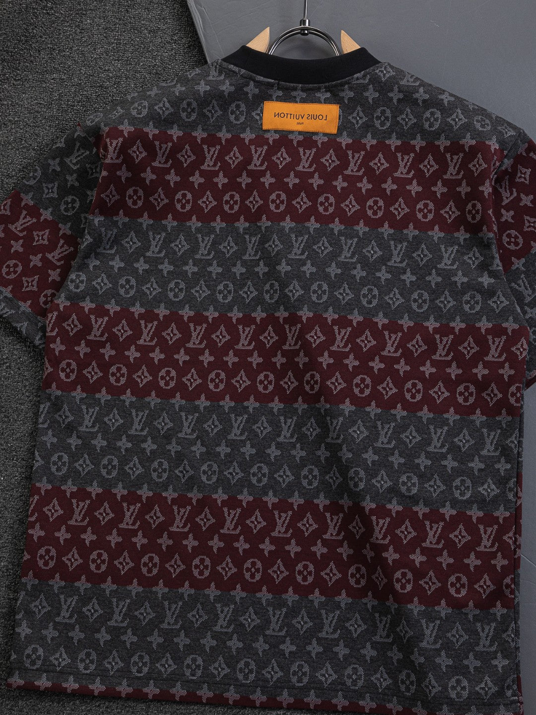 260106 new high-quality full-body color-blocking jacquard striped T-shirt