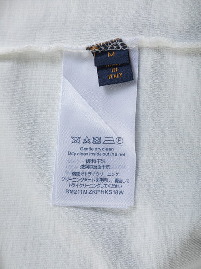 260113 New high-quality distressed same-color patchwork embroidered T-shirt