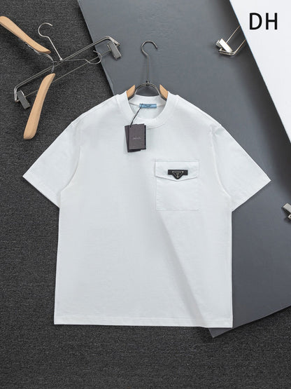 260113 New high-quality leather-lined logo T-shirt